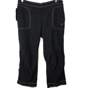 Nike‎ Studio Pant Zumba  Capri Activewear Crop Snap Flap Pockets Large